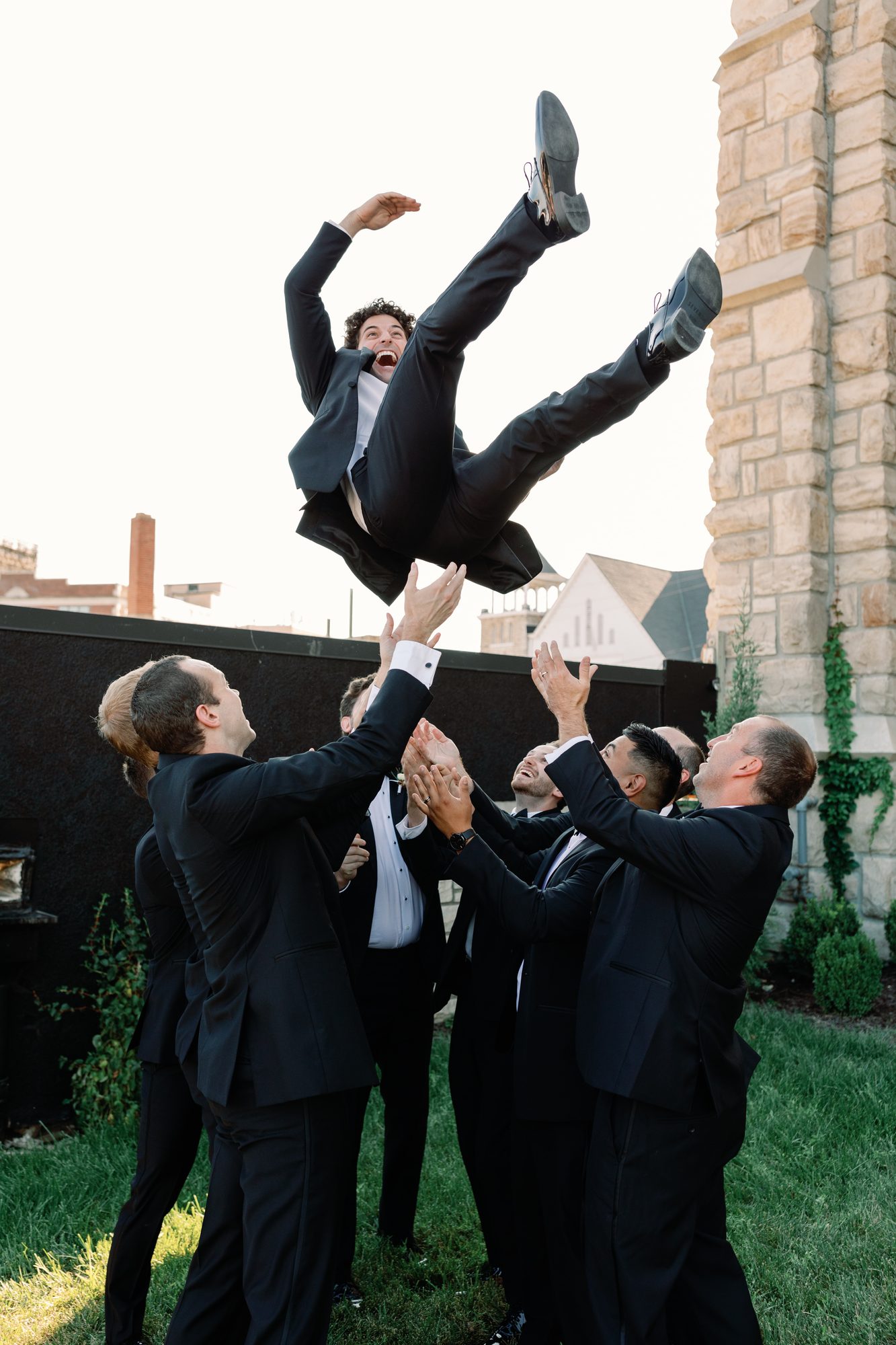 Guests dancing at a Melrose Abbey wedding reception